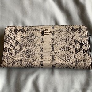 Coach zip around wallet black and white